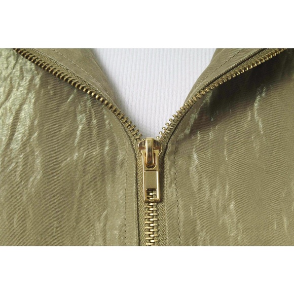 LINEA LOUIS DELL'OLIO Iridescent Olive Green Drawstring Anorak Coat Size M - Picture 5 of 6